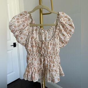 Dôen Floral Puff Sleeve Top